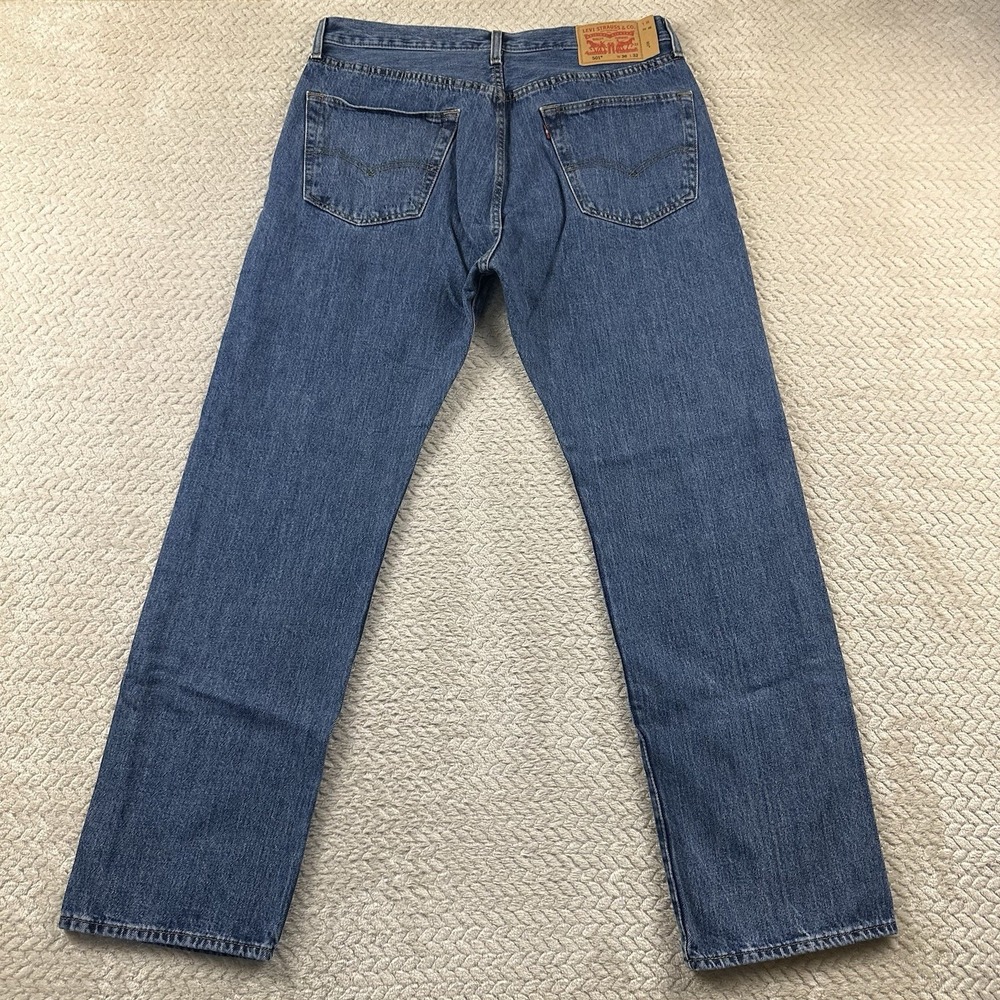 Levi's 501xx Men's Button Fly Jeans 36x32 Blue Denim Cowboy Modern Casual work - Picture 2 of 16